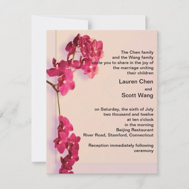 Invitación El casarse rojo romántico elegante de las (Anverso)