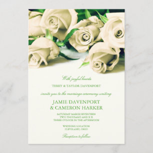 Invitación El casarse romántico de los rosas blancos invita