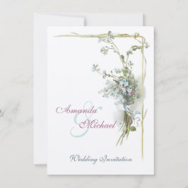 Invitación El casarse rosado y azul de las nomeolvides