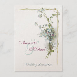 Invitación El casarse rosado y azul de las nomeolvides