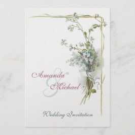 Invitación El casarse rosado y azul de las nomeolvides