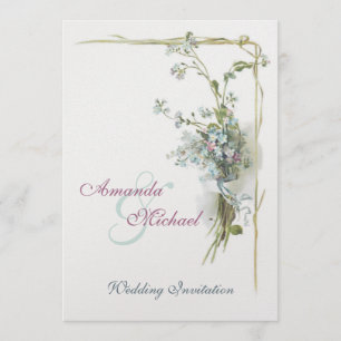 Invitación El casarse rosado y azul de las nomeolvides
