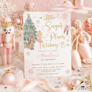 Invitación El Cascanueces Chica Cumpleaños 1er Invierno Mágic