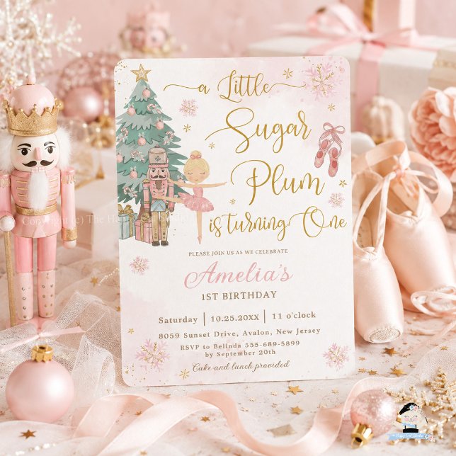 Invitación El Cascanueces Chica Cumpleaños 1er Invierno Mágic (Subido por el creador)