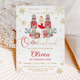 Invitación El Cascanueces Invierno Onederland 1er Cumpleaños 