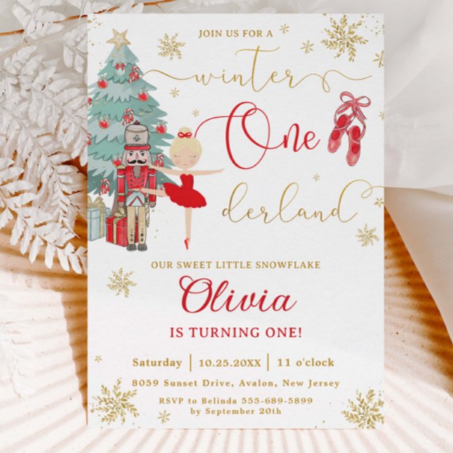 Invitación El Cascanueces Invierno Onederland Cumpleaños 1 Ro (Subido por el creador)