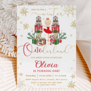 Invitación El Cascanueces Invierno Onederland Cumpleaños 1 Ro