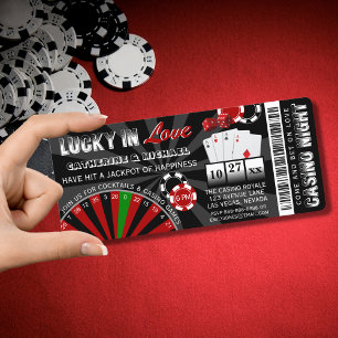 Invitación El Casino de Las Vegas Noche Poker tras Boda Fiest