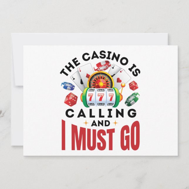 Invitación El Casino está llamando y debo irme Fiesta diverti (Anverso)