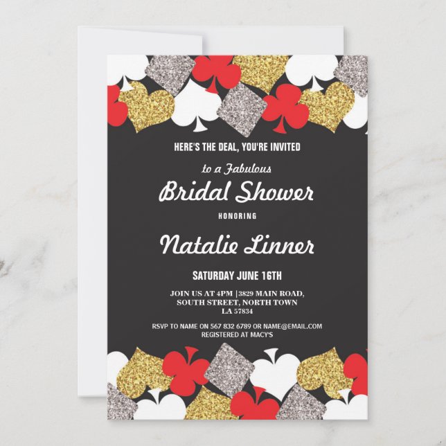 Invitación El casino nupcial Royale de Las Vegas del fiesta (Anverso)
