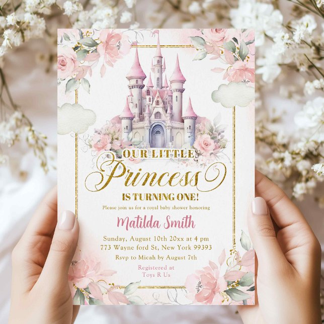 Invitación El Castillo de la Pequeña Princesa de Oro Rosa (Subido por el creador)