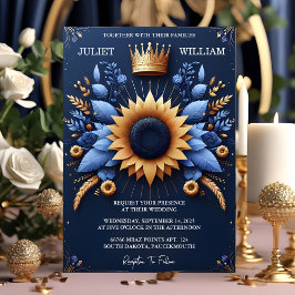 Invitación El Castillo de Lujo Fuchsia Crown Royal Blue Boda