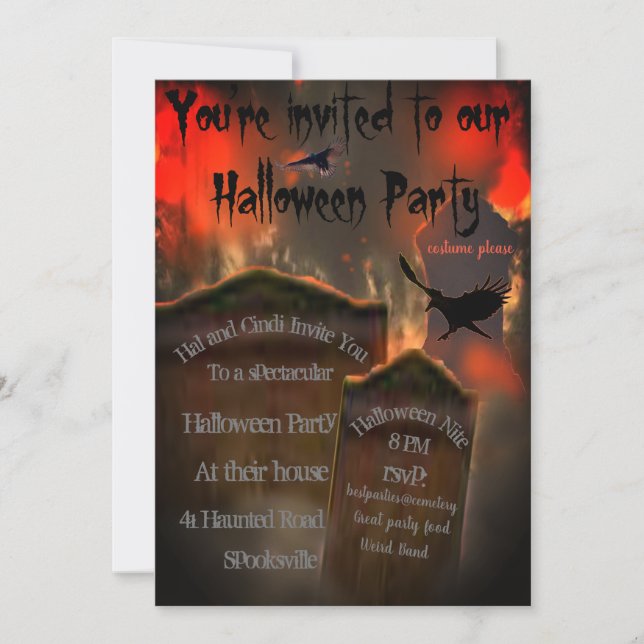 Invitación El cementerio de las lápidas, el buitre de las ave (Anverso)