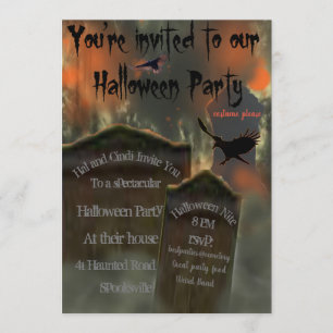 Invitación El cementerio de las lápidas, el buitre de las ave