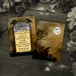Invitación El Cementerio Raven Tombstone Halloween