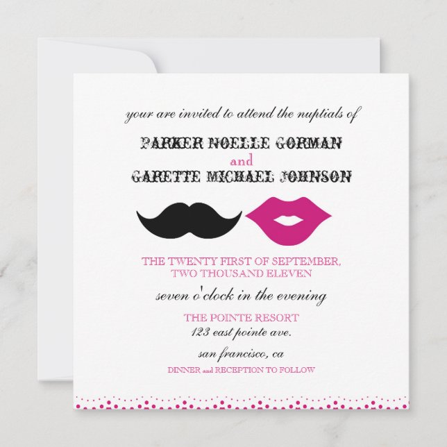 INVITACIÓN EL CHAPLIN - FUCSIA (Anverso)