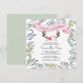 Invitación El chica Baby Shower de la ASTA de los CIERVOS