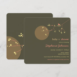 Invitación El chica Baby Shower del árbol de familia de