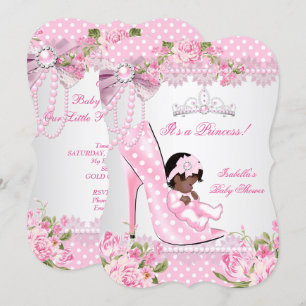 Invitación El Chica de Baby Shower Rosa Polka Pone los tacone
