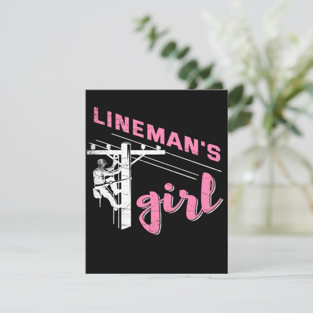 Invitación El Chica de Lineman | Canvas mecánicas (Anverso de pie)
