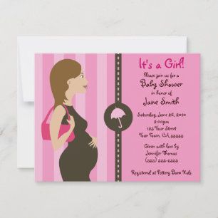 Invitación El chica moderno Baby Shower invita (el rosa)