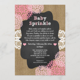 Invitación El chica rústico que el bebé asperja invita/las