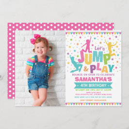 Invitación El chica salta cumpleaños/la casa de la despedida