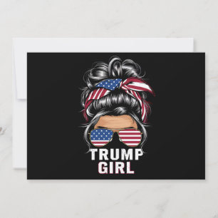 Invitación El Chica Trump desordenado, un bollo, bandera de E