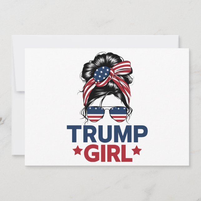Invitación El Chica Trump Messy Bun Trump Elección Estadounid (Anverso)
