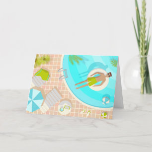 Invitación El chico de la piscina en vacaciones de playa de v