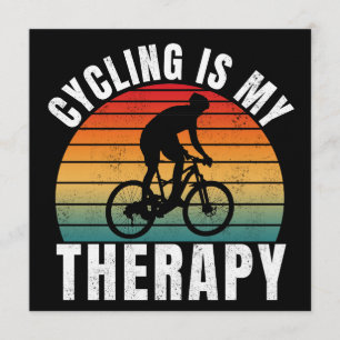 Invitación El ciclismo es mi terapia Tipografía Vintage Diver