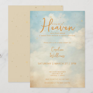 Invitación El cielo envió oro género neutral religioso