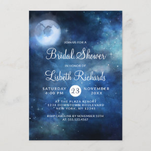 Invitación El cielo lunar Estrellas de luna llena Boda ducha 