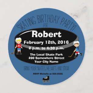 Invitación El círculo patinador de la fiesta de cumpleaños