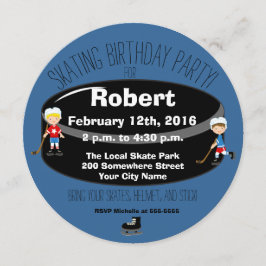 Invitación El círculo patinador de la fiesta de cumpleaños
