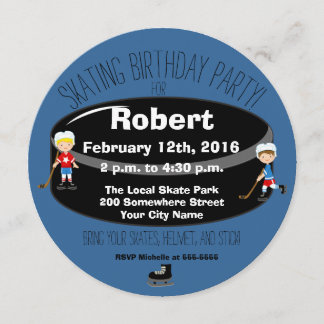 Invitación El círculo patinador de la fiesta de cumpleaños