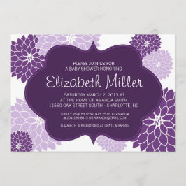 Invitación El ciruelo y nupciales púrpuras o Baby Shower de