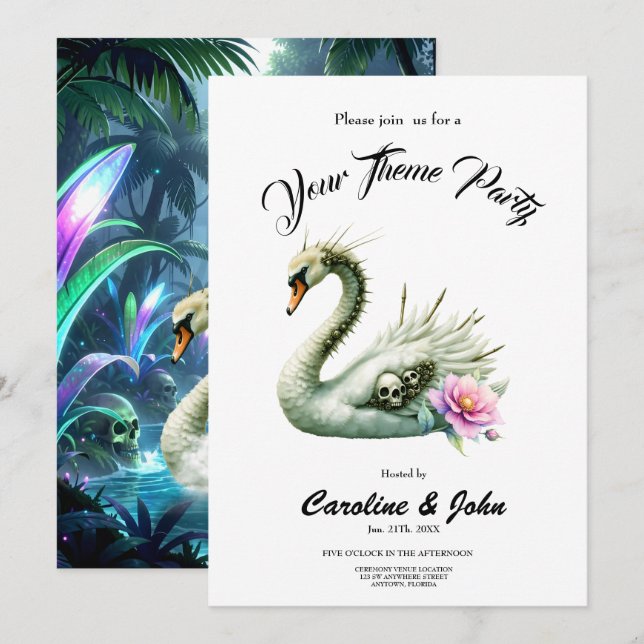 Invitación El cisne de las aguas olvidadas. (Anverso / Reverso)