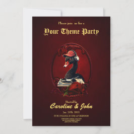 Invitación El cisne negro, simbolizando la creatividad