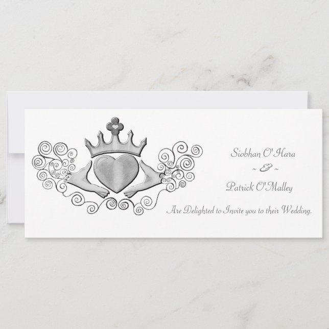 Invitación El Claddagh (Plata) (Anverso)