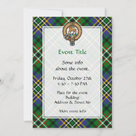 Invitación El clan Scott Escudo sobre el Tartán Verde