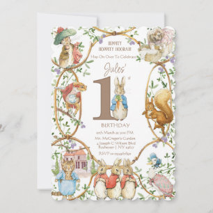 Invitación El clásico Peter the Rabbit Beatrix Potter Cumplea