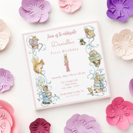 Invitación El clásico Peter the Rabbit Beatrix Potter Cumplea