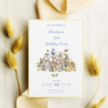 El clásico Peter the Rabbit Birthday Party Invitac
