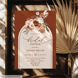 Invitación El clásico Terracota Pampas Grass Boho Bridal Show