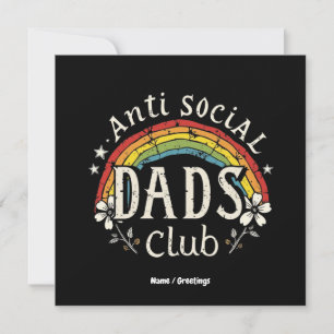 Invitación El club anti social de dads retro divertido día de