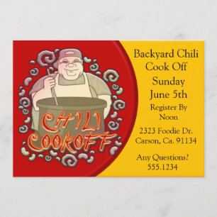 Invitación El Cocinero Chili Sacude La Caca
