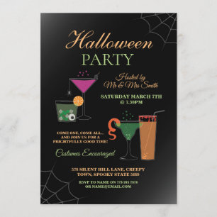 Invitación El cóctel de Halloween invita al fiesta de casa
