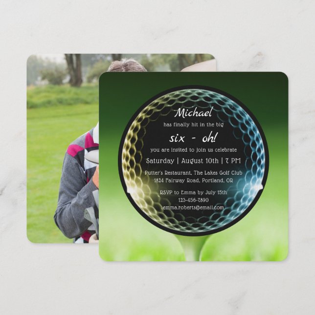 Invitación El código QR de la fiesta de cumpleaños número 60  (Anverso / Reverso)