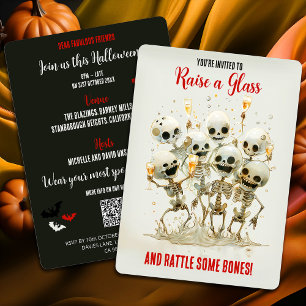 Invitación El Código QR Invoca A Algunos Huesos. Halloween